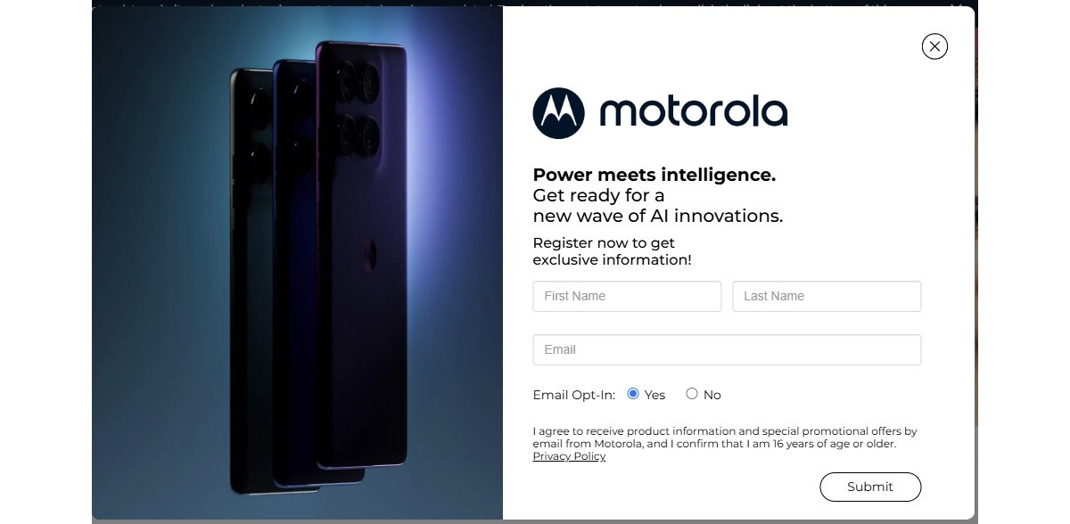 Indian Motorola website teaser