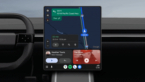 Gemini on Android Auto in Spanish.