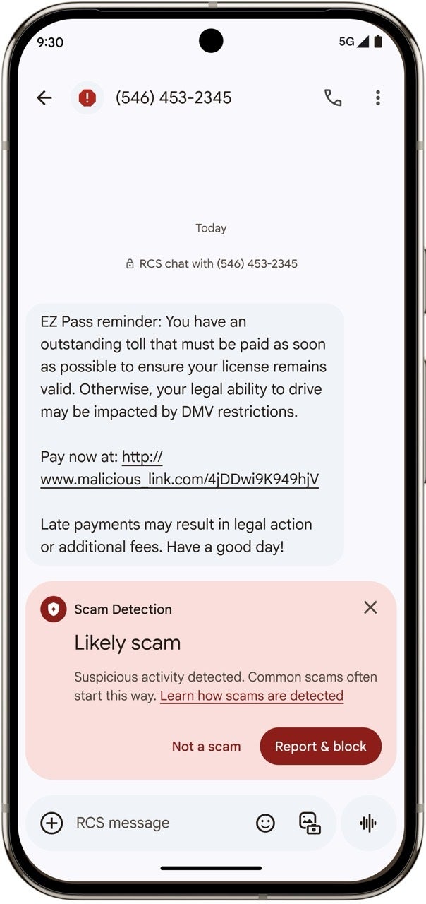 Scam Detection in Google Messages