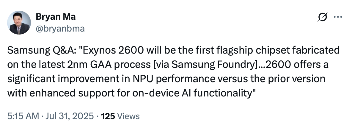 Bryan Ma's post on X. | Screenshot by PhoneArena