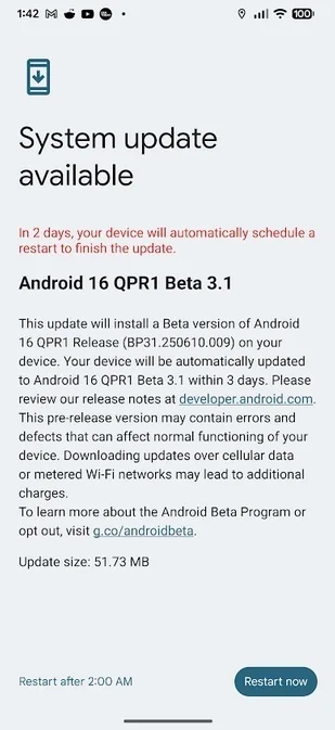 Android 16 QPR1 Beta