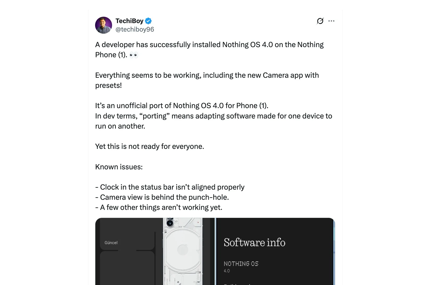 Nothing Phone (1) with Nothing OS 4.0
