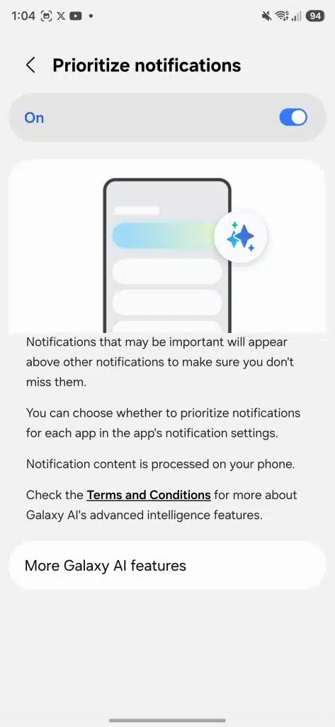 One UI 8.5 Notification Prioritization