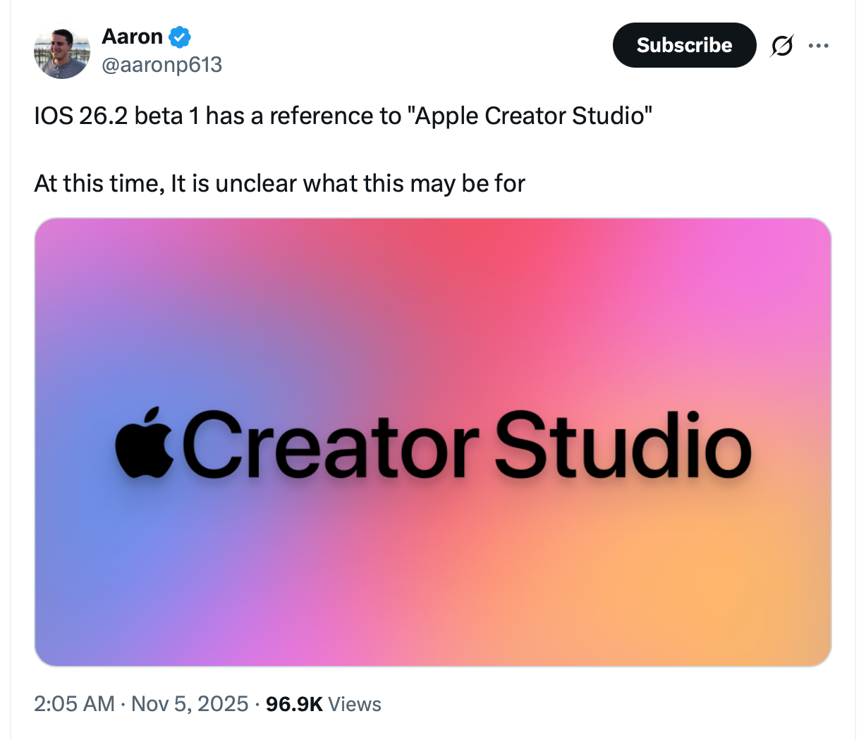 Reference to Apple Creator Studio