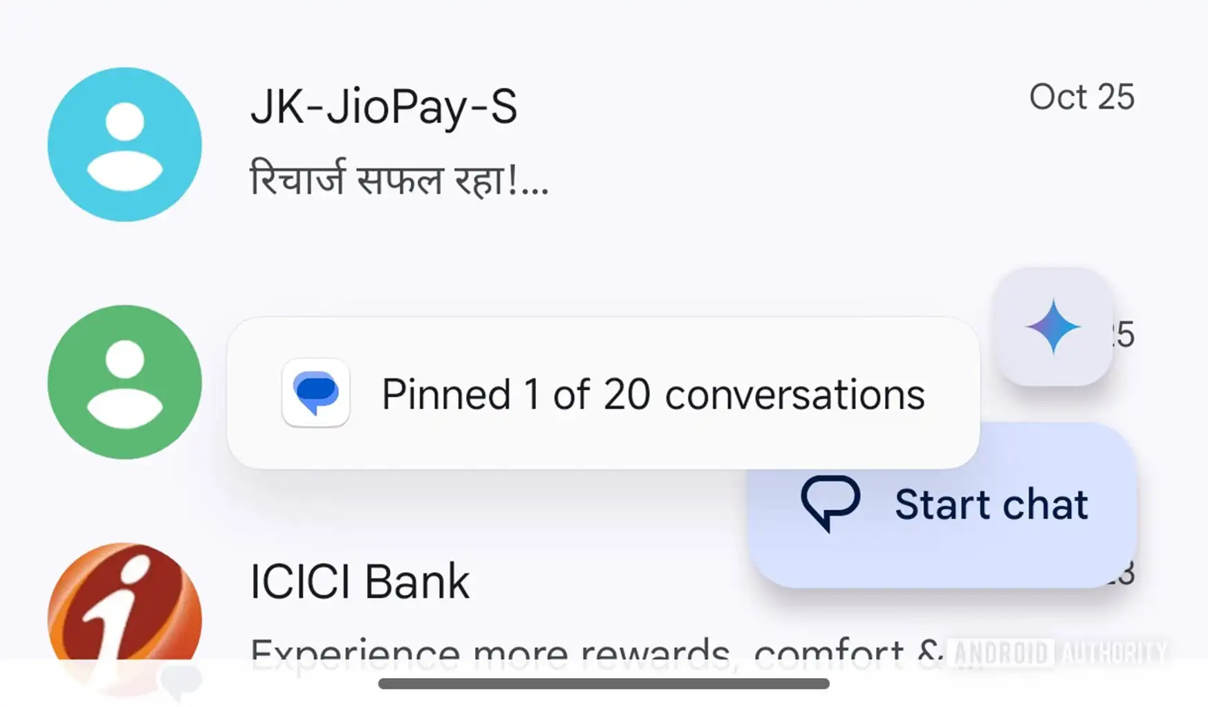Google Messages Chat Pin Limit