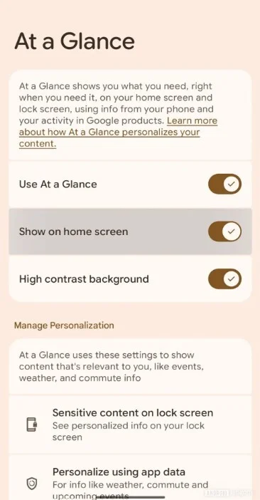 Pixel At a Glance Widget Image