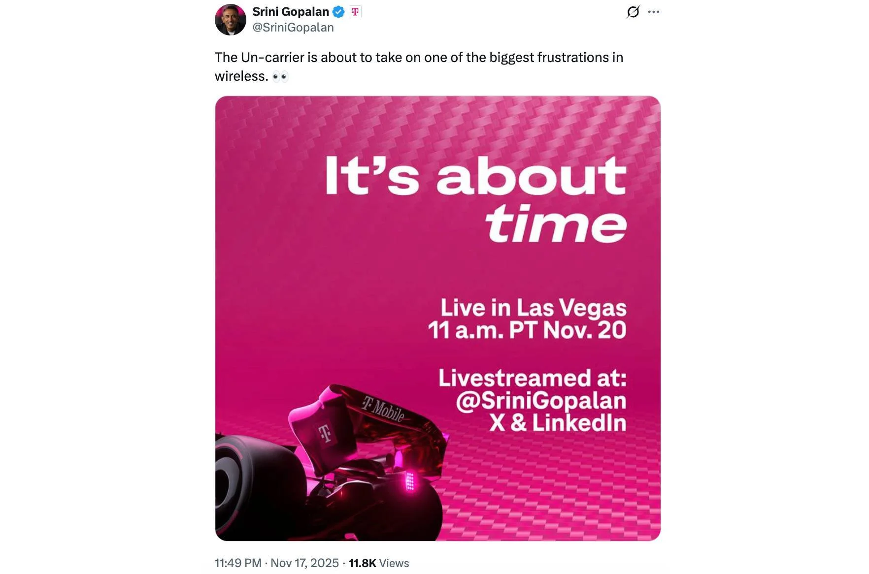 T-Mobile event teaser in Las Vegas