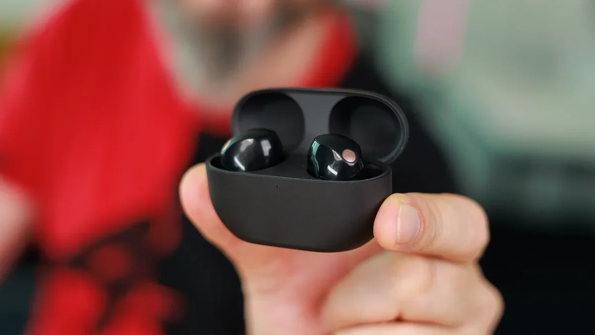 Modern wireless Bluetooth earbuds