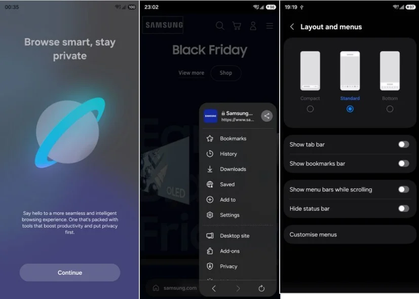 Samsung Internet Browser UI update preview