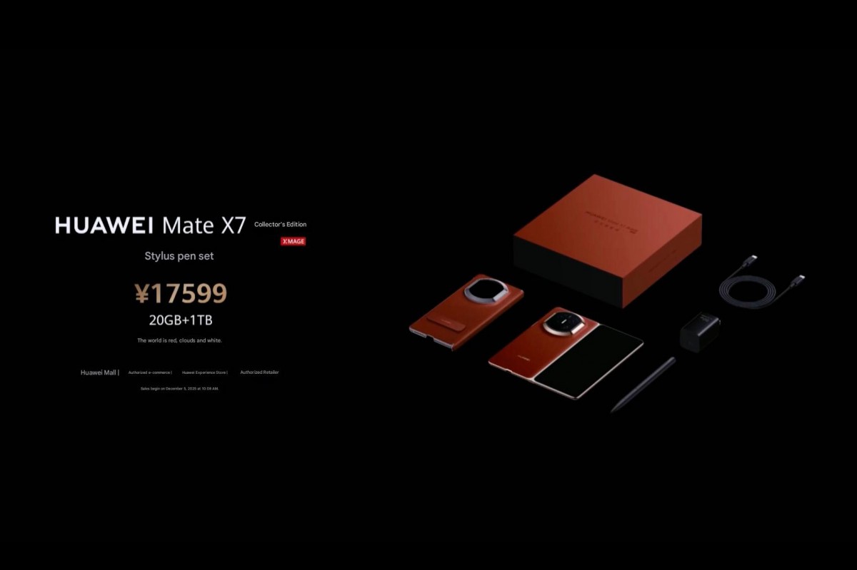 Mate X7 brings IP59 rating, larger battery and Kirin 9030 Pro chipset
