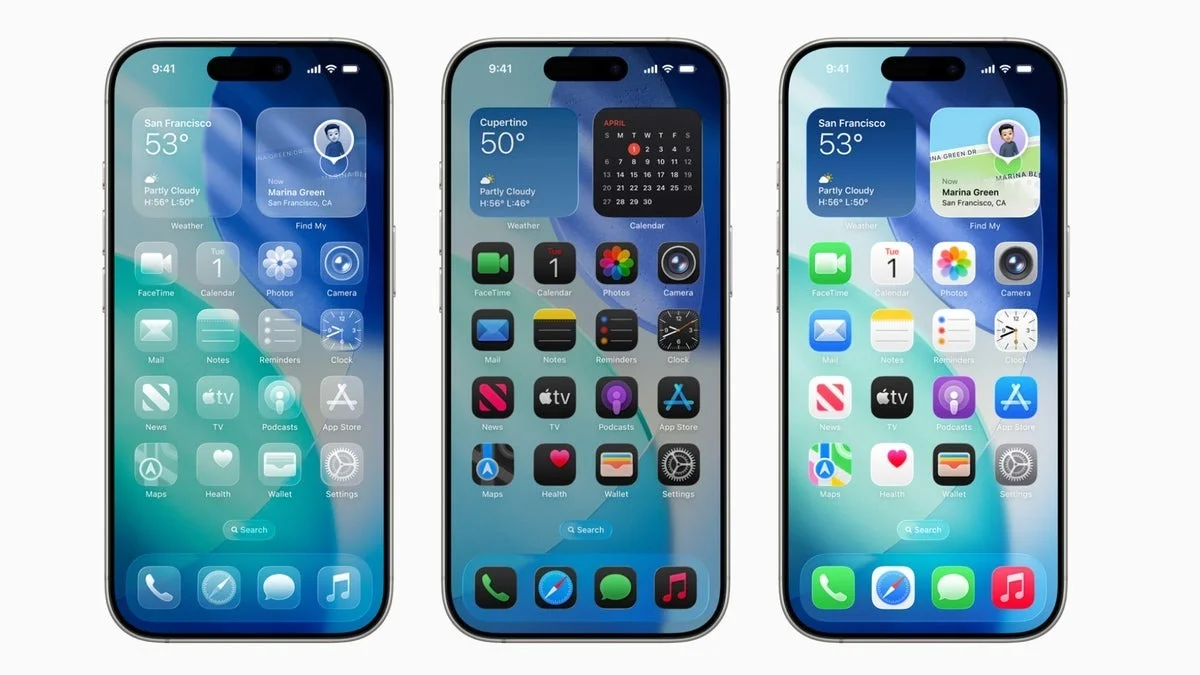 iOS 26 interface on iPhone Air