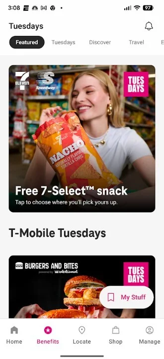 T-Mobile Tuesdays rewards on T-Life app