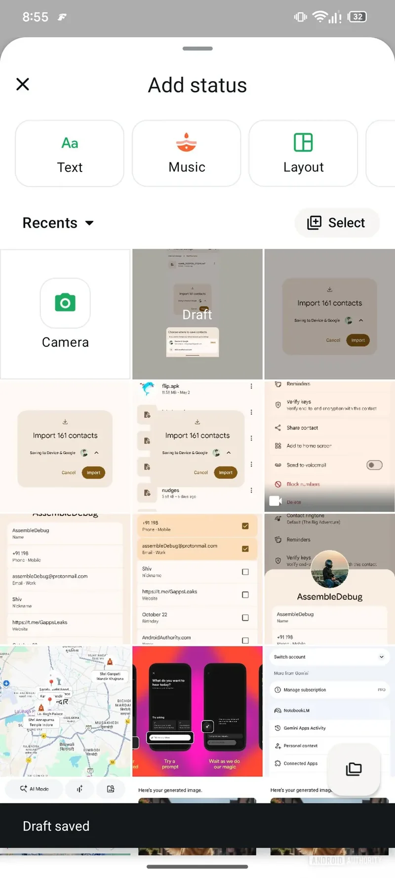 WhatsApp Status Draft Example