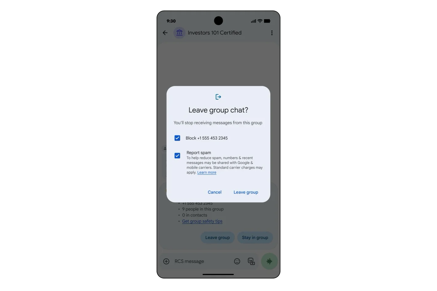 Group chat protection on Android