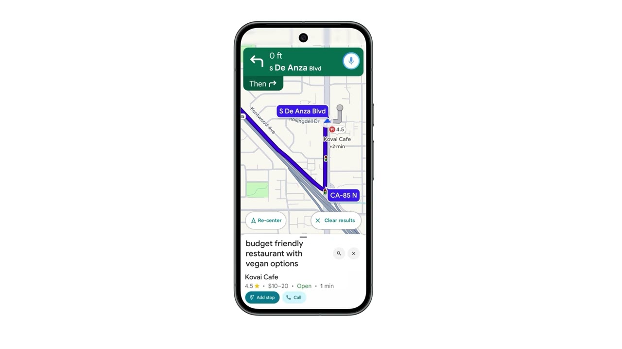 Google Maps Landmark Navigation Example