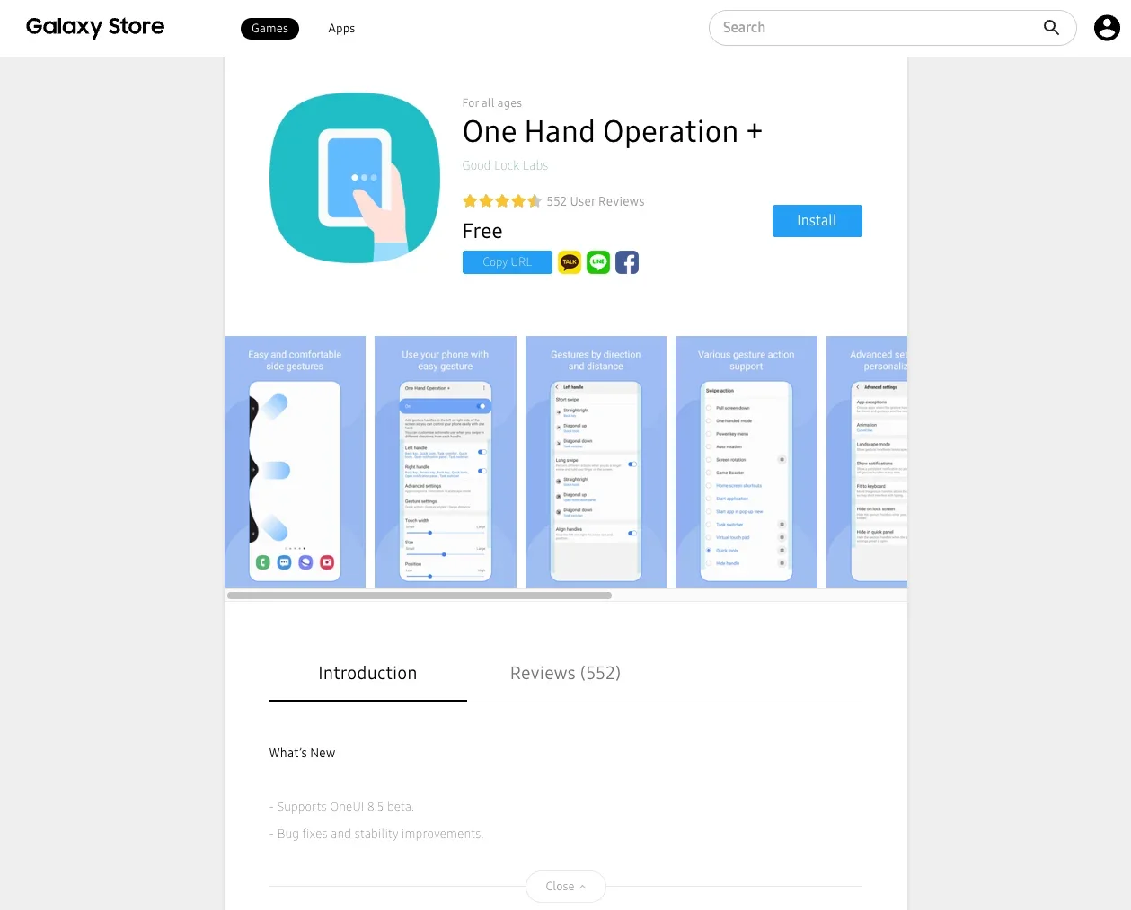 Samsung Galaxy Phone with One Hand Operation+ gestures