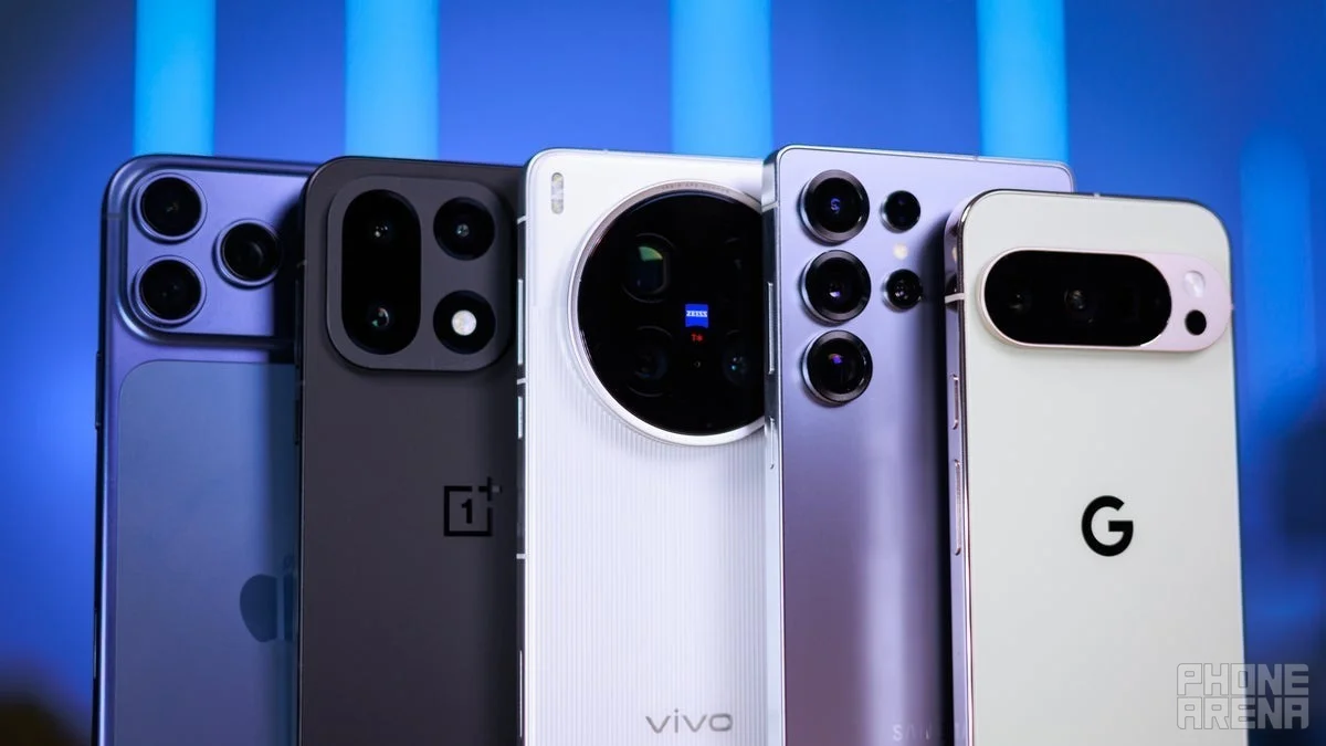 Various phones with photography kits
