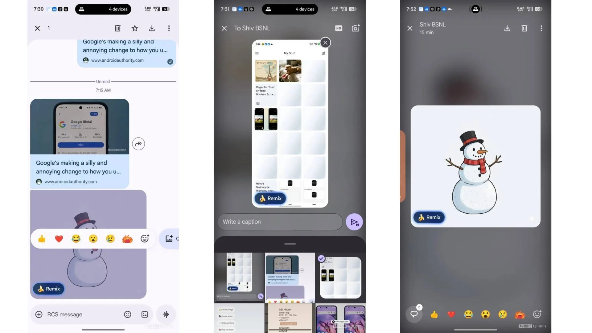 Google Messages Remix Feature