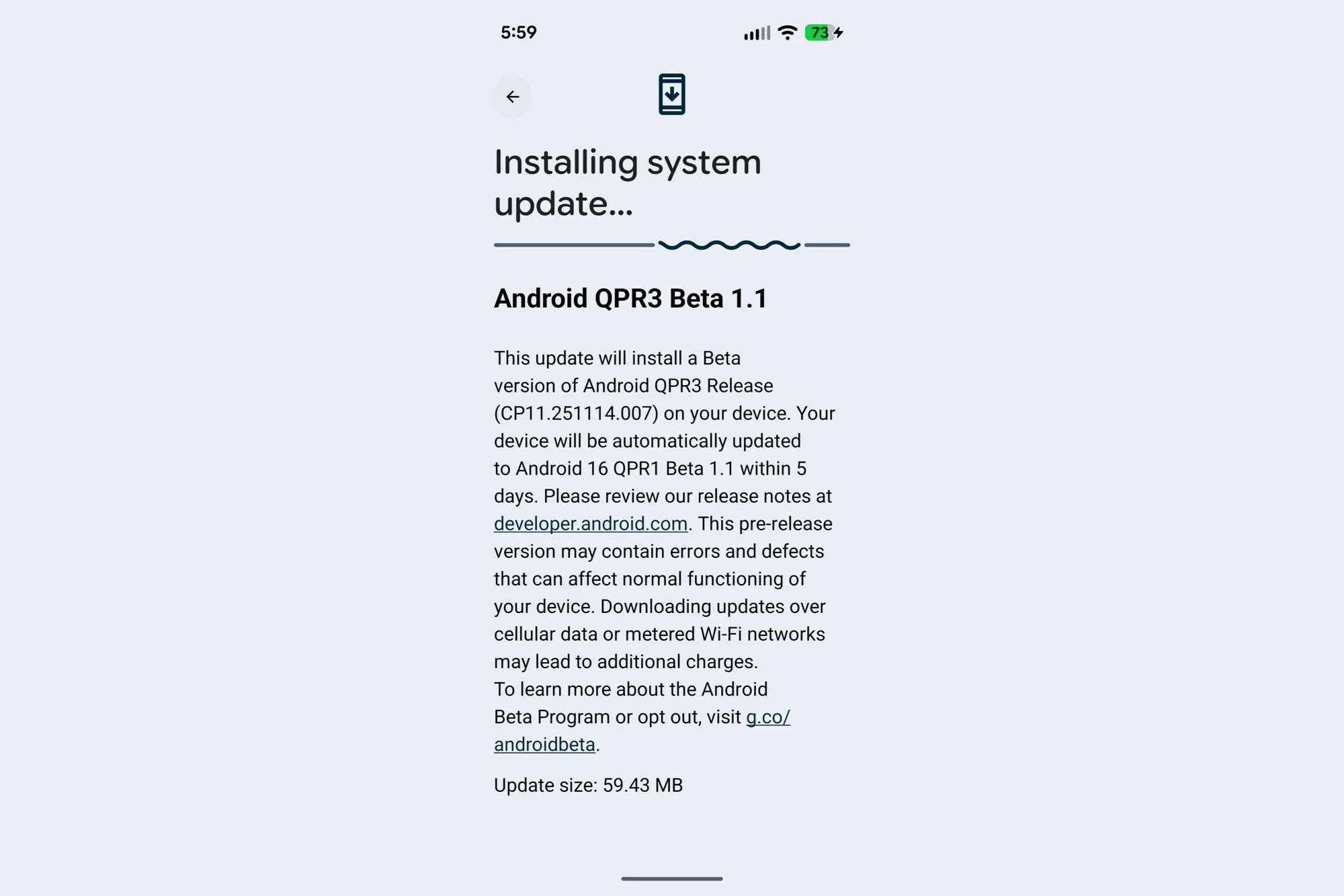 Android QPR3 Beta 1.1 Patch Size