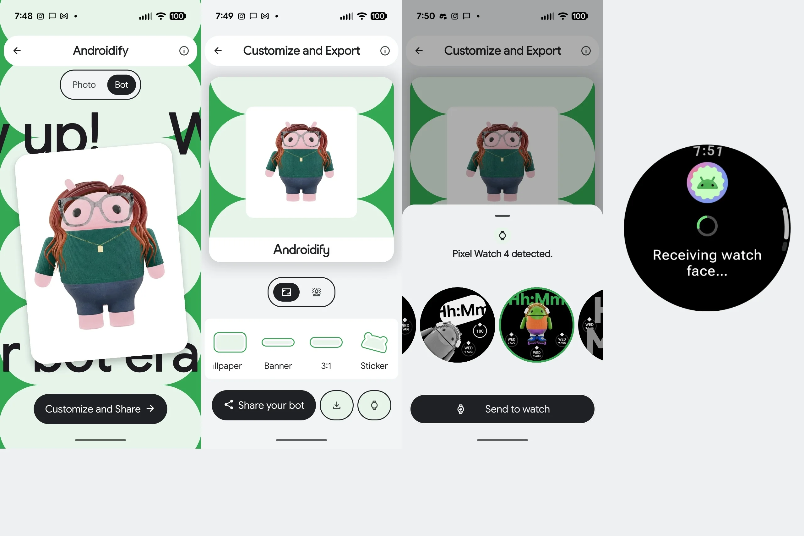 Creating a new watch face using Androidify
