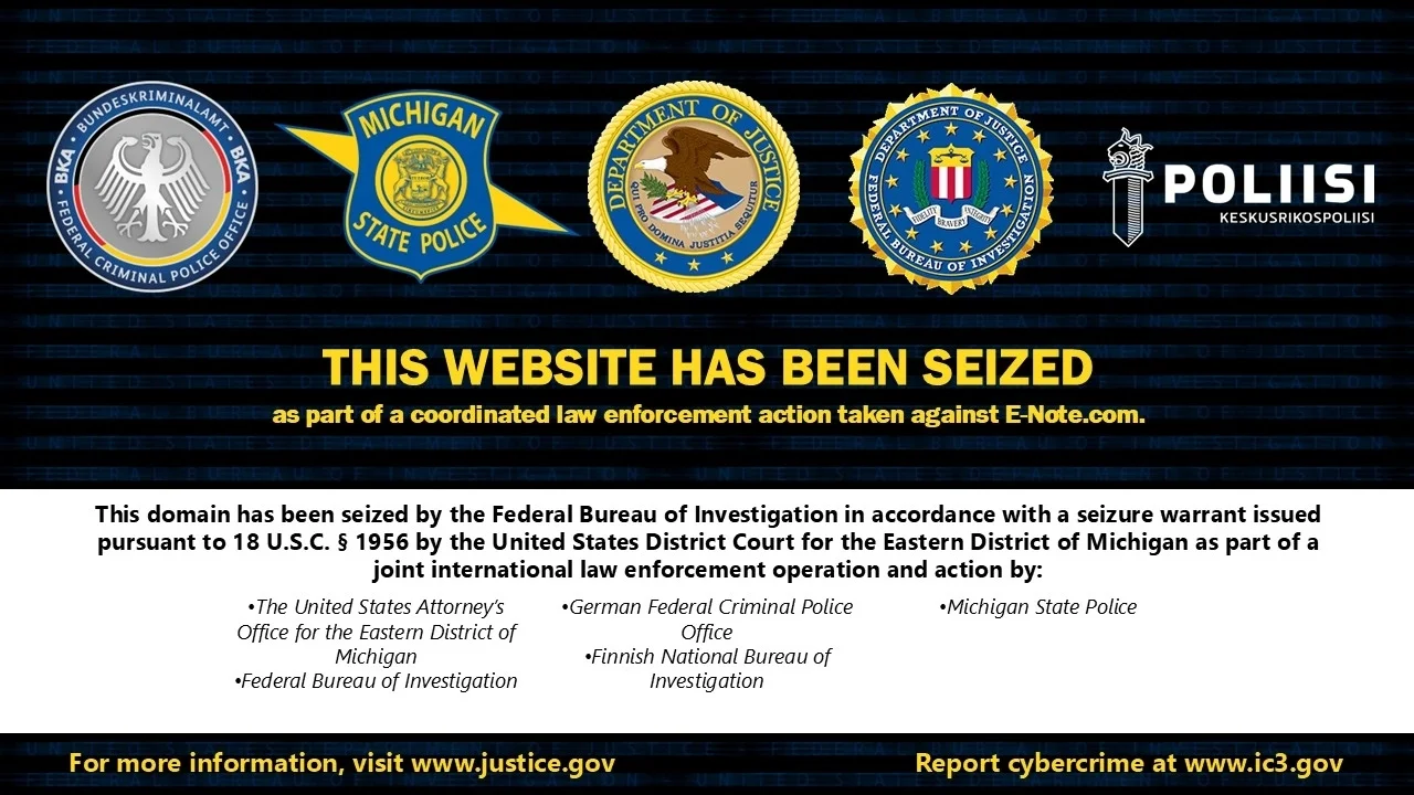Seized servers and domains by DOJ