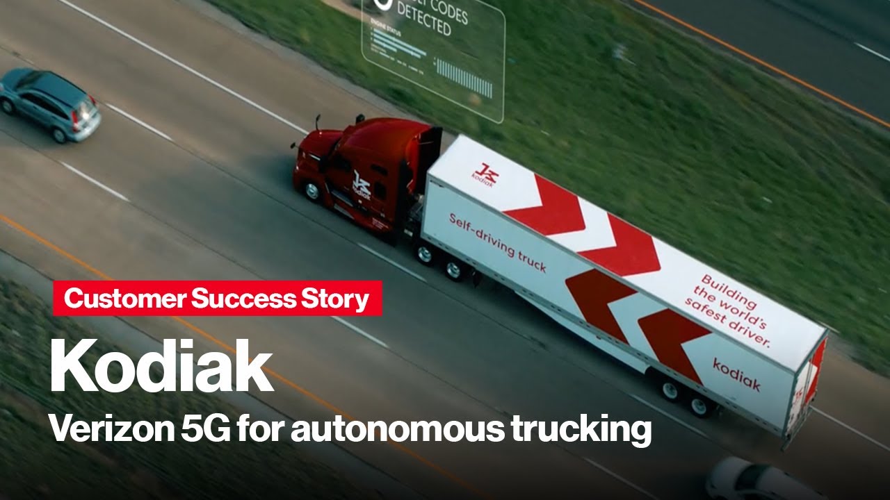 Verizon-enabled autonomous truck in action