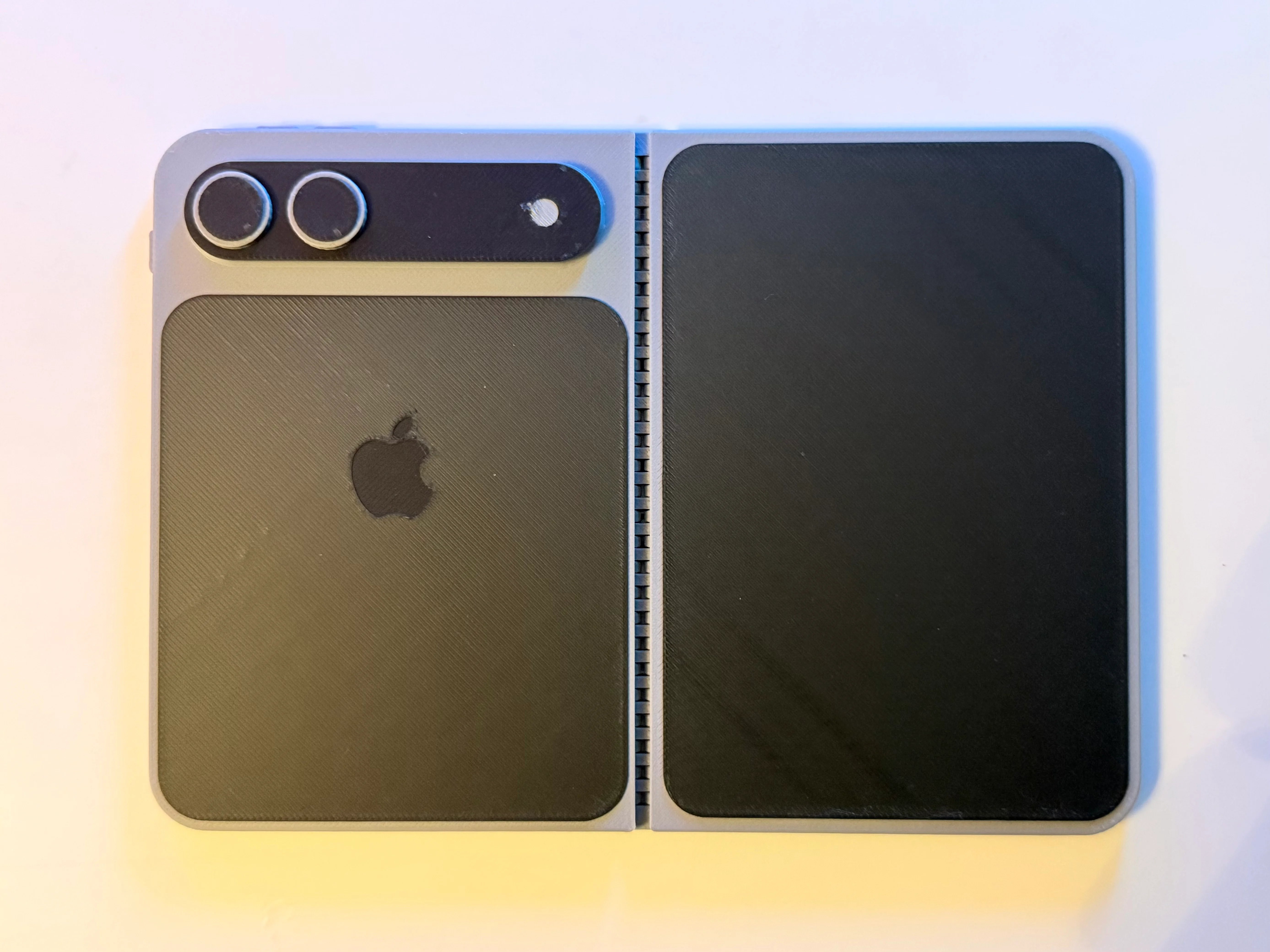 3D-printed iPhone Fold mockup