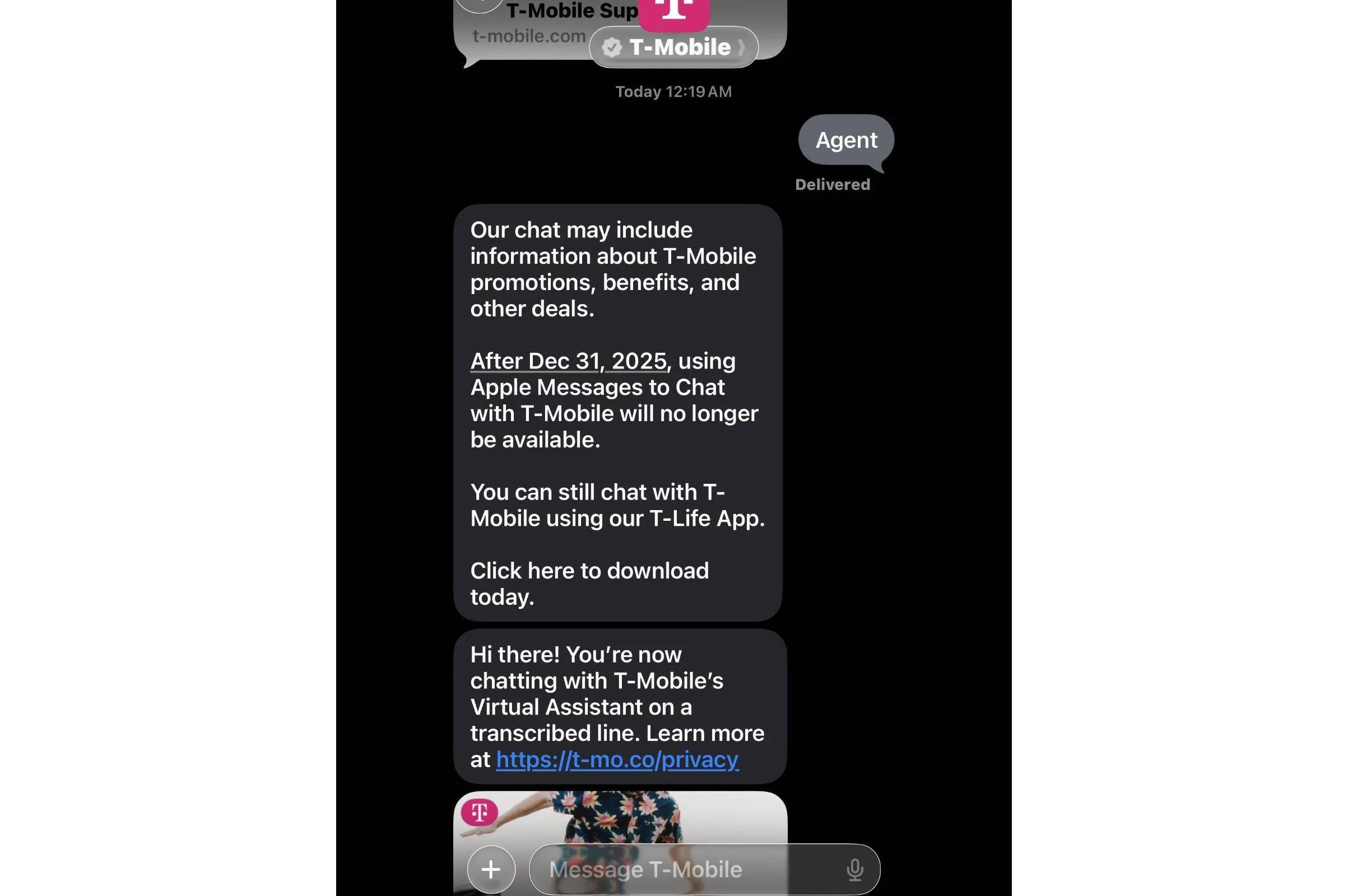 T-Mobile customer service change