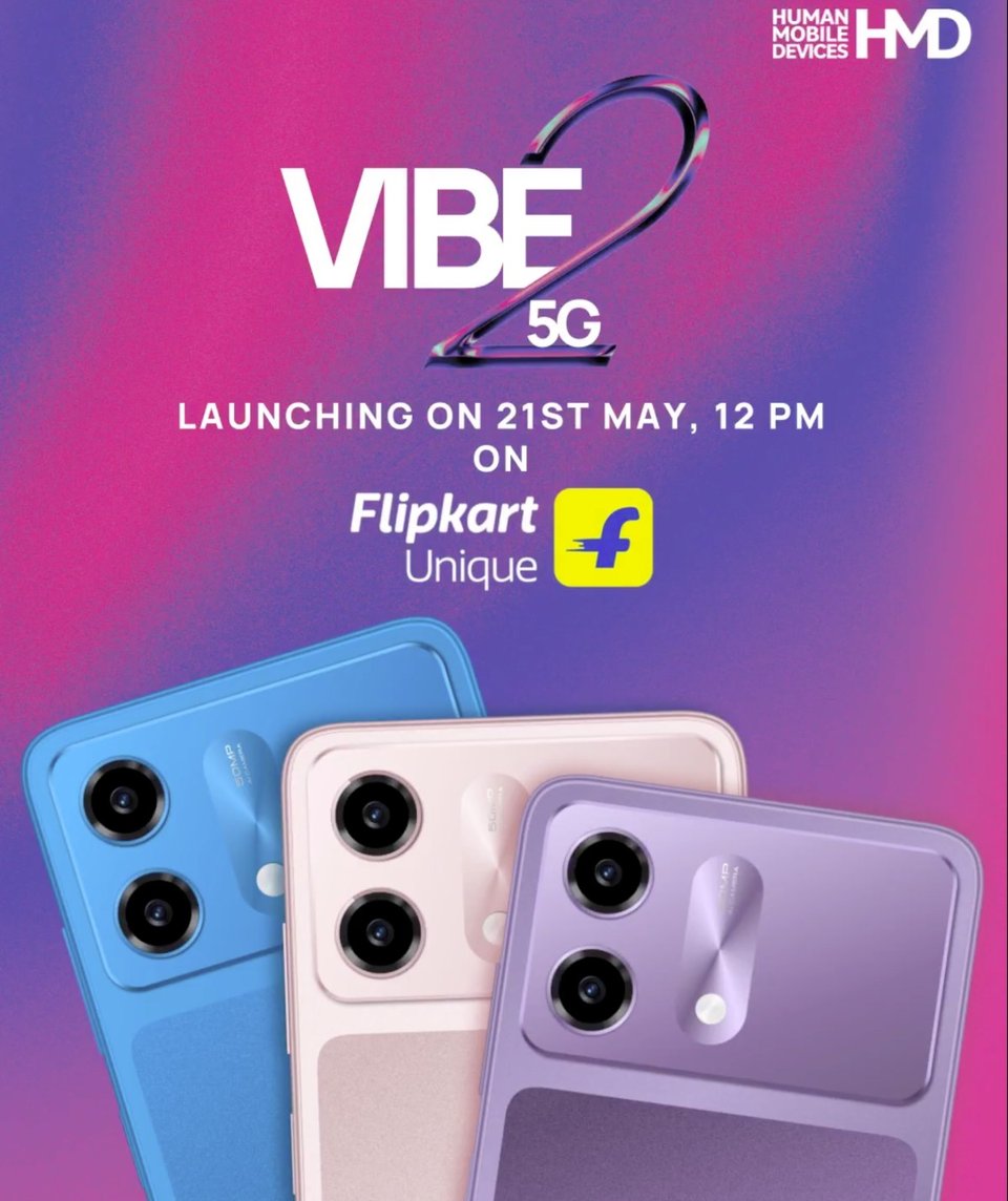 HMD Vibe 2 5G to debut on May 21 with a 6,000mAh battery