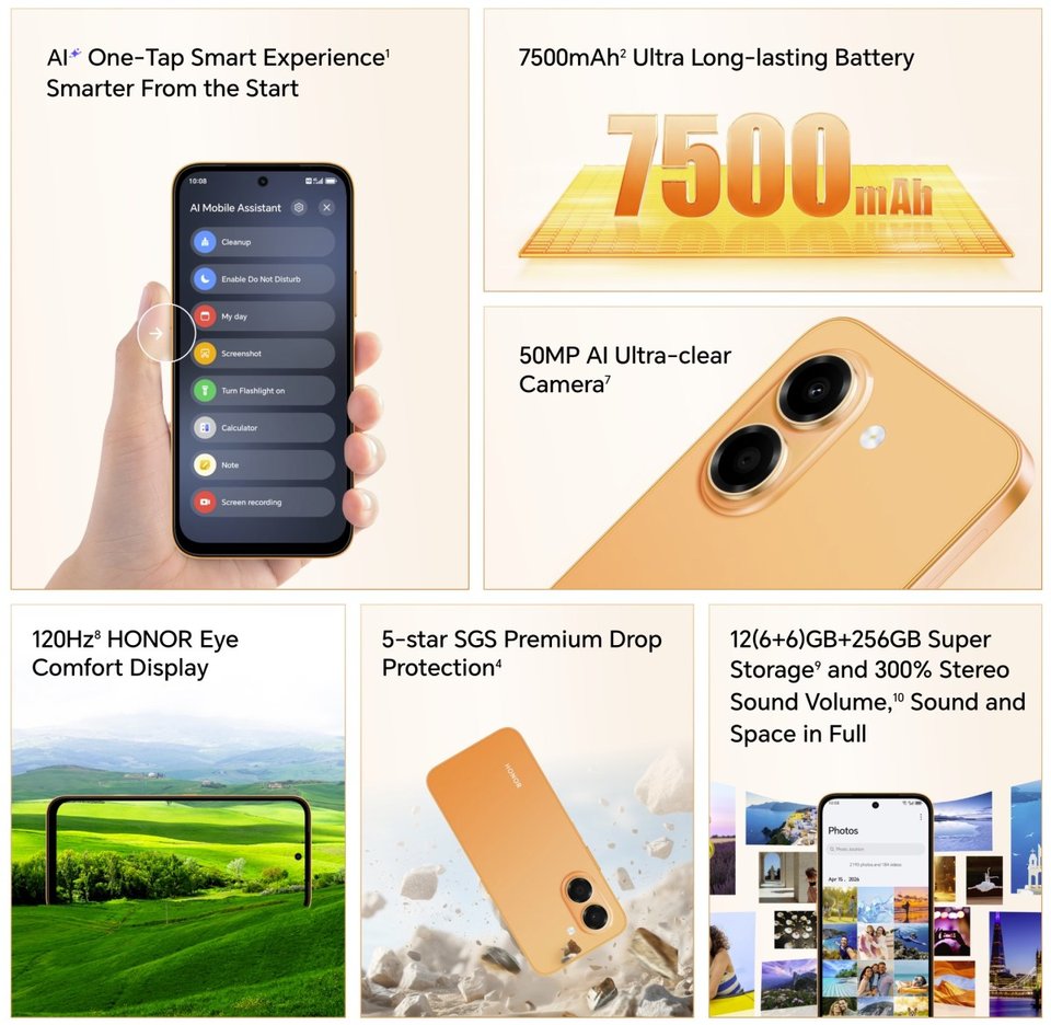 Honor X7e silently launched with a 7,500mAh battery