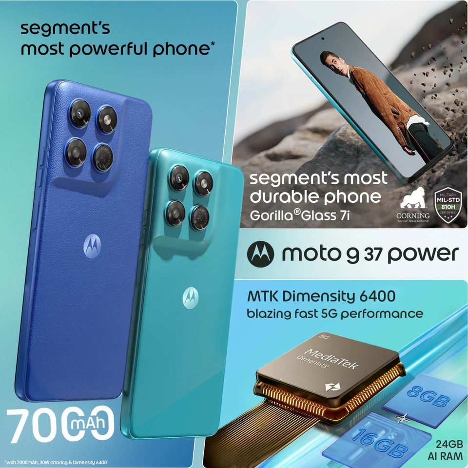 Moto G37 and G37 Power debut in India with a Dimensity 6400 chipset