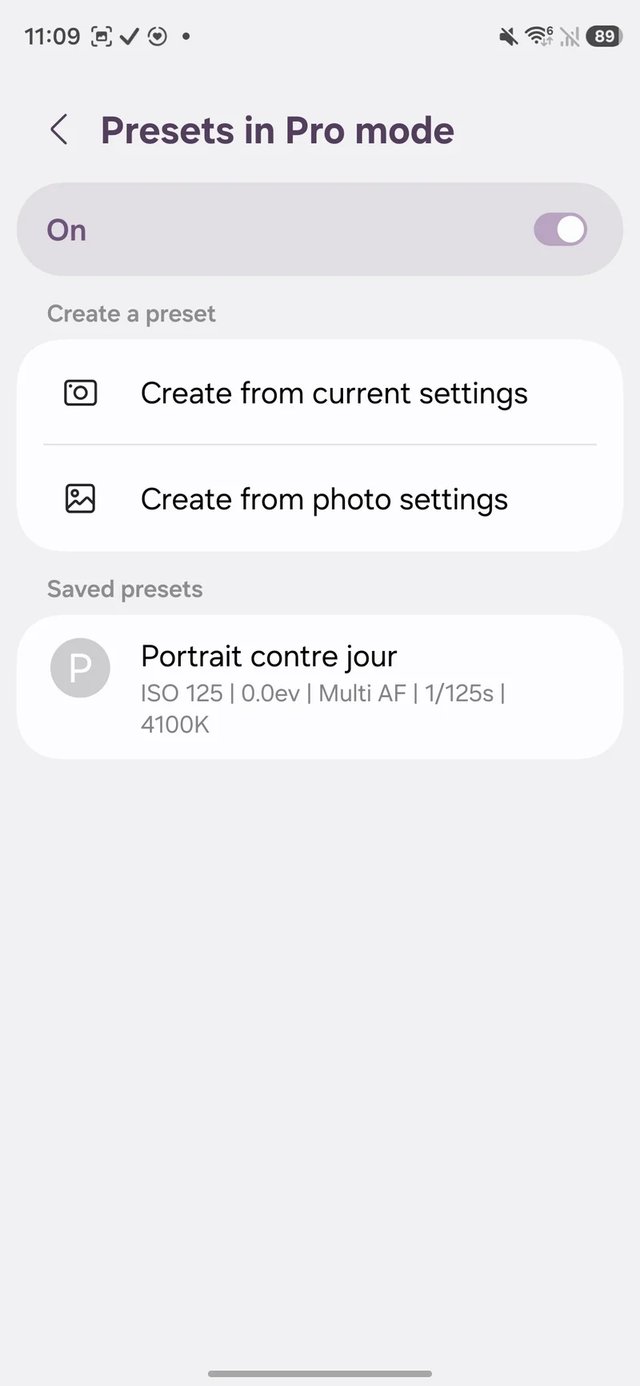Camera Preset