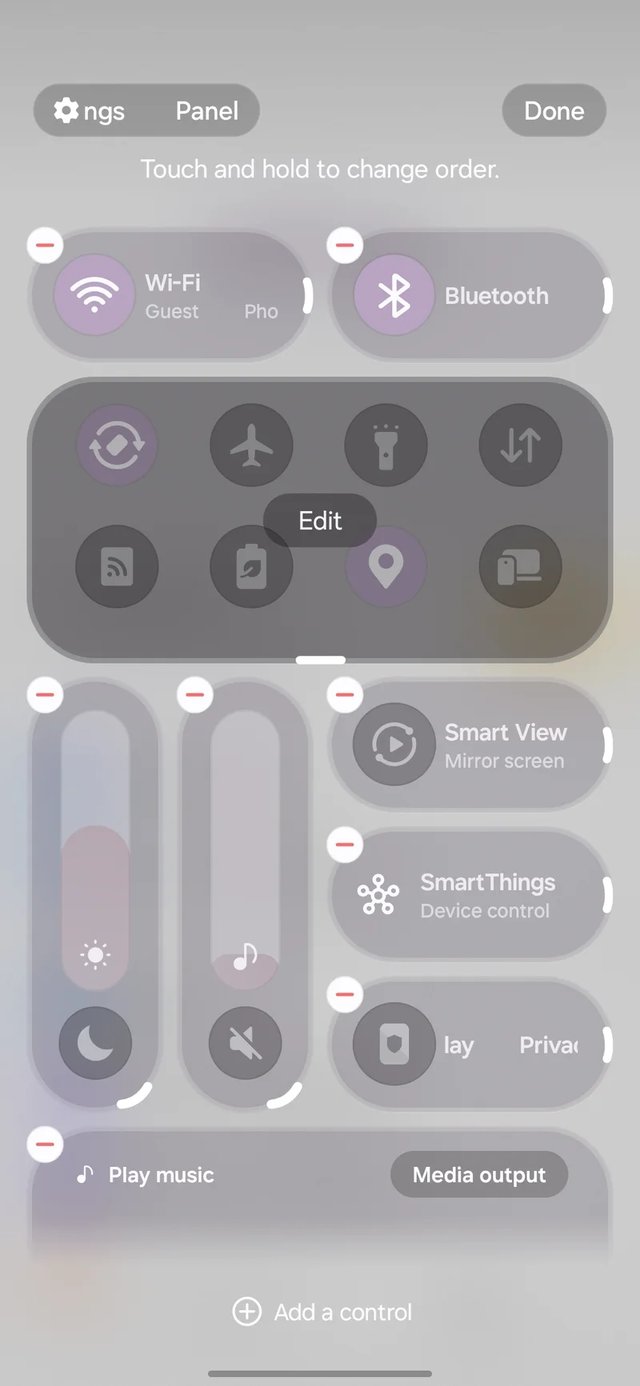 Customized Quick Toggles