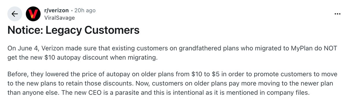 Verizon tricking loyal customers into paying more.