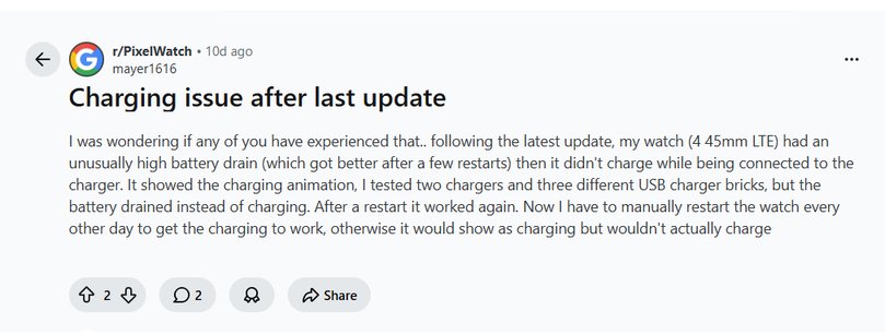 Pixel Watch Issues